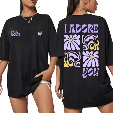 Fred Again I Adore You Lyrics Print T Shirts Men Women's Harajuku Aesthetic Fashion T-shirt Vintage 