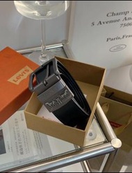 Levis李維斯男士皮帶 雙馬標經典針扣旋轉頭 皮質細膩百搭褲帶