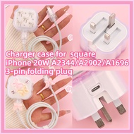 New style  For iPhone 14 15 promax 20w A1696  A2344 UK 3-pin folding plug square  charger cover for 