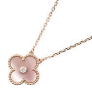 【二手】梵克雅寶 (Van Cleef & Arpels) 復古 Alhambra 項鍊，1PD 粉紅珍珠母貝，VCARPM0P00，頸圍 37/41.5cm，K18PG（粉紅金）