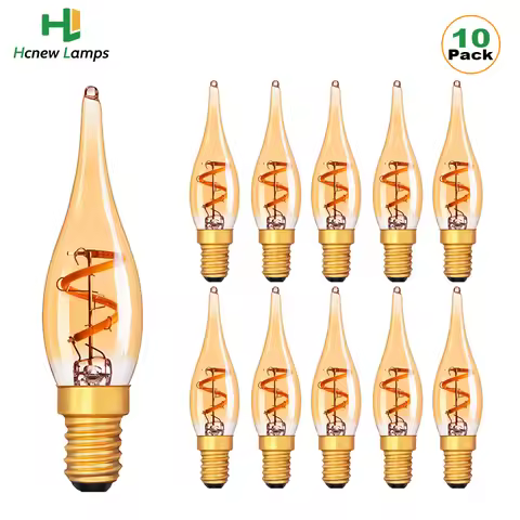 C22TGS Vintage Led Sprial Filament Bulb E12 E14 Candelabra Base 1.5 Watt Candle Bulb Replacement Lam