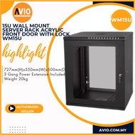 Wall Mount 15U Server Rack with 3 Gang Extension Key and Screw Set 727mm(H) x 550mm(W) x500(D) WM15U