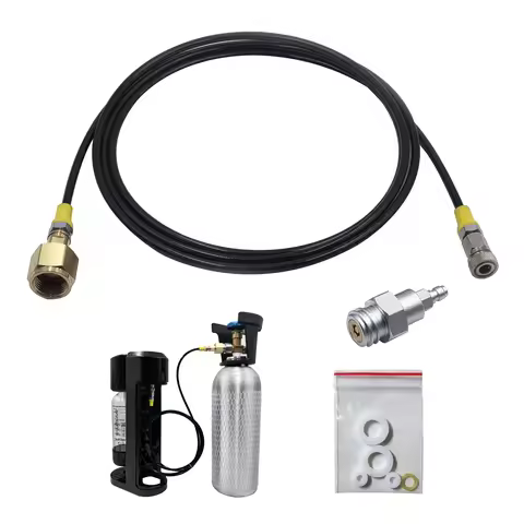 Soda Water Maker to External Co2 Tank Cylinder Adapter and Hose Kit W21.8-14 G3/4 CGA320 With Quick 
