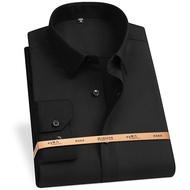 Plus 8XL 7XL 6XL 5XL Bamboo Fiber Shirts For Men Long Sleeve Spring Anti-Wrinkle Formal Soft Casual