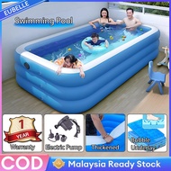 Inflatable Swimming Pool 3 Rings Kolam Renang Budak Kolam Mandi budak Baby non-slip buttom pool Todd