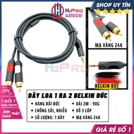 Dây Loa 1 Ra 2 Dây 1 Đầu 3.5 Ra 2 Đầu Av Belkin Đức Chuyển Audio 3.5 Ra 2 Av Hoa Sen Cao Cấp Dài 2m-