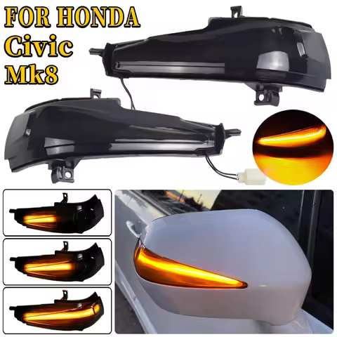 2PCS Dynamic Turn Signal Light LED Blinker Mirror Arrow Lamp Indicator For Honda Civic Mk8 2 4 Doors