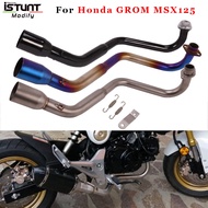 Slip On For HONDA GROM MSX125 MSX 125 SF 2013-2020 Motorcycle exhaust Escape muffler contact middle middle pipe without