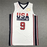 American-Style Embroidered Jersey Dream Team 1 No. 9 Dark Blue And White Basketball Uniform