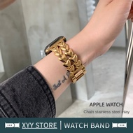 Stainless Steel Strap Suitable for iWatch Series 11 10 S9 8 7 6 5 SE Ultra 3 2 49mm Love Double Chai