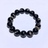 招財轉運 天然礦石 頂級 金運石 13.5 mm 手鍊