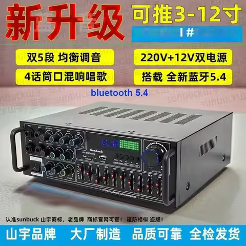 Rated 500W high-power household amplifier, five channel amplifier, high fidelity karaoke amplifier, 