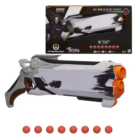 Hasbro Nerf E5026 Overwatch Reaper (Wight Edition) with 8 Overwatch Nerf Rival Rounds for Birthday G