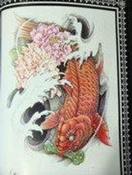 團購　合購　楸團 刺青紋身紋身手稿四 神明.鯉魚.龍.關公.鳳凰等彩色圖案 刺青必備含線圖&霧圖 超值好圖 可刷卡