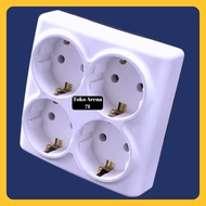 Broco 13840 Four 4 Way Adapter Plug with Earth 4 in 1 Socket + Grounding Plug Adapter T Branch Multi