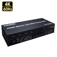 4K 60Hz 4X4 Matrix HDM Extender HDMI2.0 True Matrix Switch Splitter 4 In 4 Out 8 Out Multi Screen Display for PS3 PS4 DVD Camera Computer Laptop PC To TV Monitor Projector 1080p