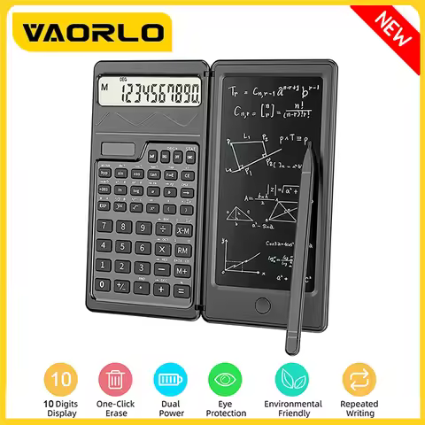 Scientific Calculator with Notepad 10-Digit Large Display Office Desk Professional Foldable Calculto