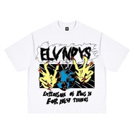 Elevendays BOXY FIT KAOS OVERSIZED TSHIRT OVERSIZE MEN AND WOMEN COTTON COMBED 20S