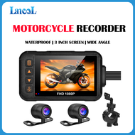 เครื่องบันทึกรถจักรยานยนต์ SE60 3.0นิ้วที่หน้าจอ IPS เลนส์ด้านหน้าและด้านหลังทำให้ IP65กันน้ำรองรับก