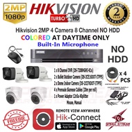 Hikvision 2MP 4 Camera with Audio 8 Channel DVR NO HDD CCTV Package