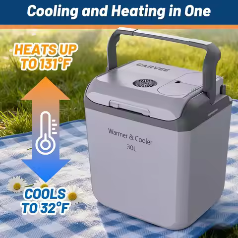 Portable Car Cooler and Warmer, 32QT (30L) Thermoelectric Plug-in Cooler, 12V DC/120V AC Electric Co