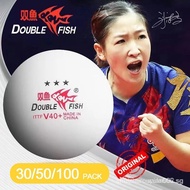 （Free shipping）DOUBLE FISH V40+ 3 Star Ping Pong Ball Seamed ABS New Material Table Tennis Balls ITT