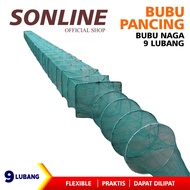 HIJAU Sonline Bubu Naga Green 3.0 Meters/3.0m Bubu Naga Trap Fish Shrimp Crab Lobster 16segments 9ho