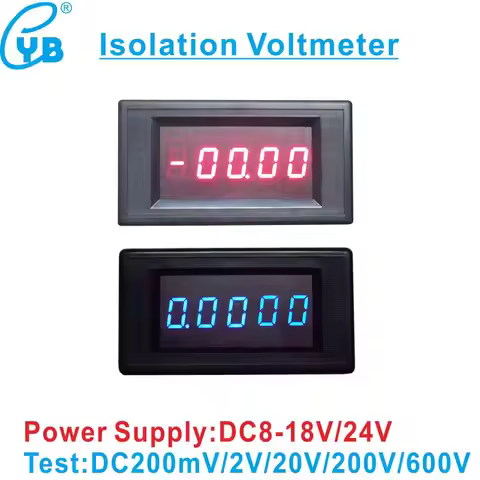 YB5145Ai LED Digital DC Isolated Voltmeter DC 200mV 2V 20V 200V 600V Voltage Meter 0.4'' LED Volt Pa
