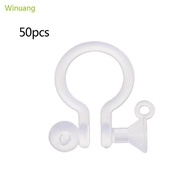 Winu 50Pcs set Earring Components Clear Clip-on Earring Converter Resin Jewelry Craft