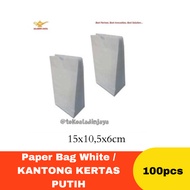 Paper Bag White White Paper Bag/ 15x10.5x6cm-100