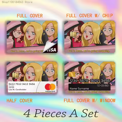 Get In Loser We Are Going Shopping Stickers Credit Visa Debit Bank Charge Card Bus Metro Waterproof 