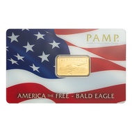 PAMP 5g Gold Bar America the Free Bald Eagle