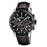 Festina Timeless Chronograph Leather Strap Black Dial Quartz F20561-4 100M Mens Watch
