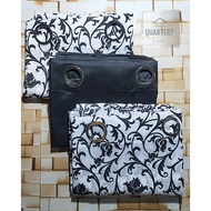 Quarter7 Curtains - Geena fabric - Pinky vines design - Black - SOLD PER PIECE OR 3N1 SET