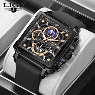 LIGE Analog Quartz Waterproof Fashion Silicon Strap Men Watch