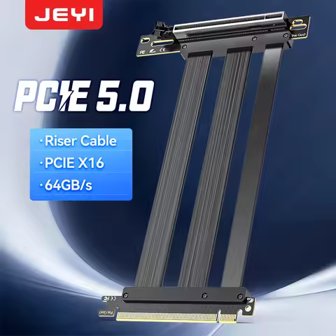 JEYI PCIe 5.0 Riser Cable, 64GB/s Graphics Card Extension Cable Compatible with RTX5090, RTX4090, RX