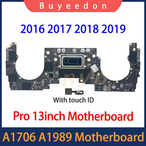 Original A1706 Motherboard with Touch ID For Macbook Pro Retina 13" A1989 Logic Board 2016 2017 2018