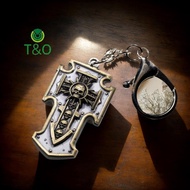 [T&O-t] New Warhammer 40K Game Peripherals Creative Skull Cross Keychain Retro Punk Style Keyring Ha