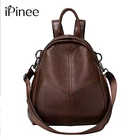 Women Backpack High Quality Genuine Leather Mochila Escolar School Bags For Teenagers Girls Top-hand