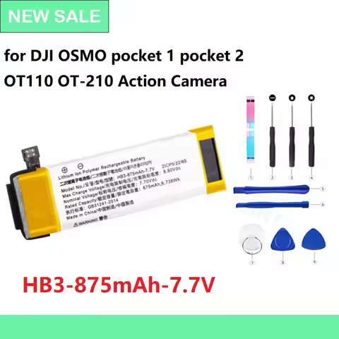 HB3-875mAh-7.7V Battery for DJI Osmo Pocket 1,Osmo Pocket II,Osmo Pocket 2 BHX212-1300-7.7 For DJI O