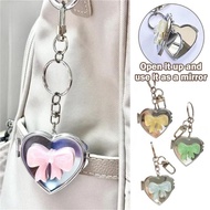 Fashion Sweet Pink Butterfly Love Mirror Keychain Bag Pendant Makeup Mirror Bag Mirror Keychain