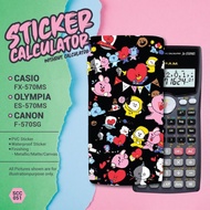 STICKER CALCULATOR |  FX-570MS CASIO (1st edition) | ES-570MS OLYMPIA | F-570SG CANON | BT21 | STICK