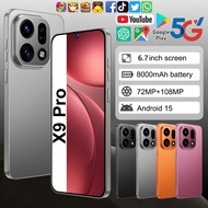 X9Pro 4G/5G Smartphone GPS 6.7-inch Ultra Clear Full Screen Memory 16GB+1TB Battery 8000mAh Support 