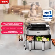 Philips 5000 Series Dual-Chamber 3L+6L Air Fryer Steamer NA555