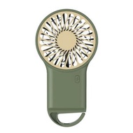 登山掛扣靜音風扇 手持可摺疊桌面USB充電小風扇（橄欖綠）