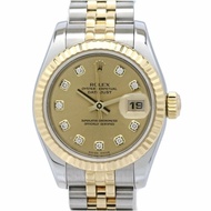 勞力士 Datejust 10P 鑲鑽 179173G 女士腕錶 SSx18K 黃金 40580