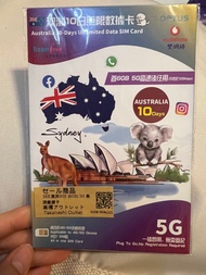 澳洲雙網絡10日無限數據卡 （5G sim卡）