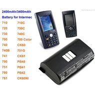 2400mAh/3400mAh Battery for Intermec 700,710,720,730,740,740B,740C,741,750,750C,751,751G,760,761,CK6