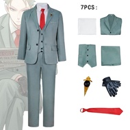 Wouxfamily Loid Forger คอสเพลย์เครื่องแต่งกาย Twilight คอสเพลย์ Light Green ชุดวิกผมสีบลอนด์สั้นชุดผ