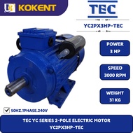 TEC YC SERIES 2-POLE ELECTRIC MOTOR  YC2PX3HP-TEC
